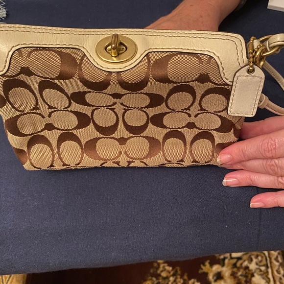 Coach Handbags - Designer Vintage Coach Monogram Wristlet